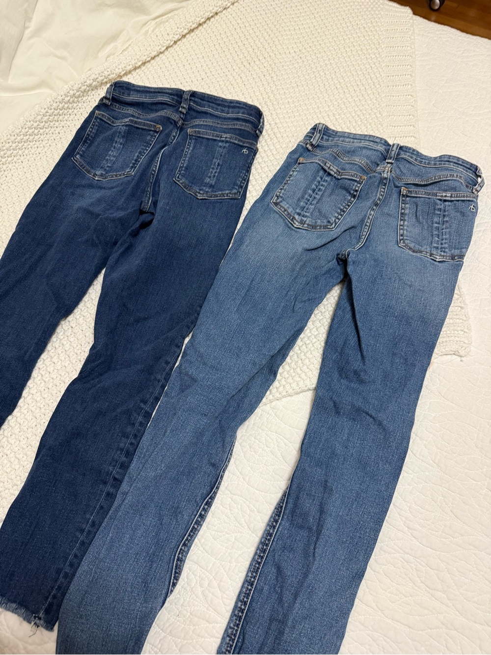 rag & bone Women's High-Rise Jeans Duo in Dark and Medium Blue